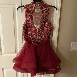 Red Two-Piece Party Dress